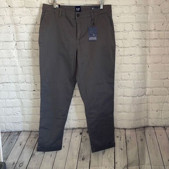 Gap Women’s Gray Relaxed Girlfriend Pants size 12 NEW - Picture 1 of 9